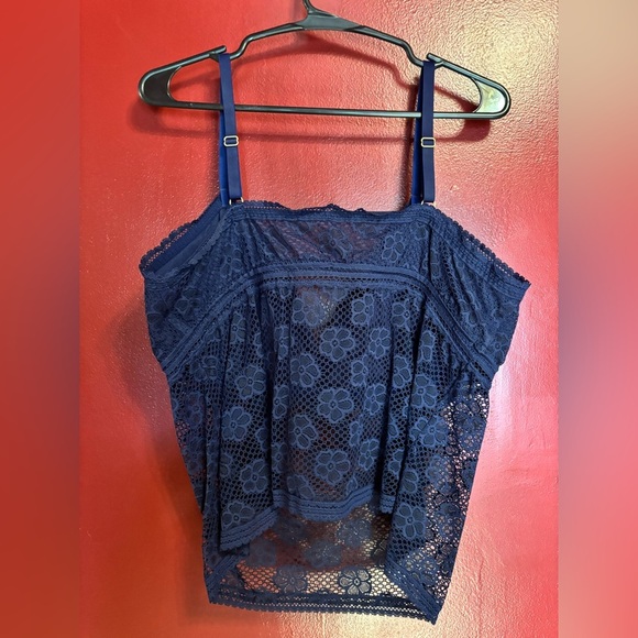 Aerie Show Off Beachside Lace Padded Bra Top Women Size XXL Navy Blue NWOT - Picture 3 of 5
